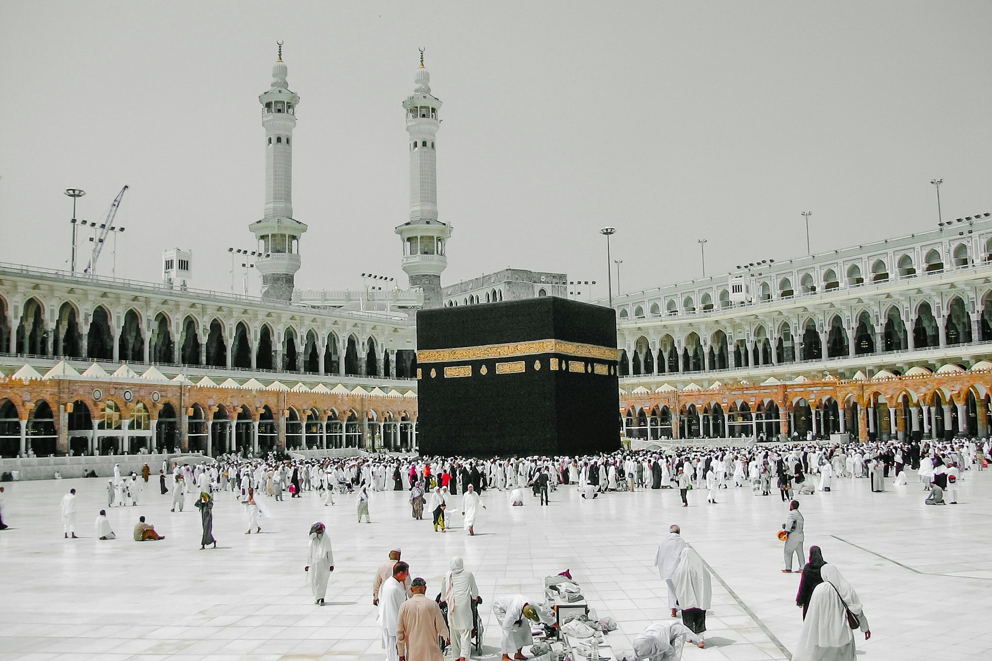 The Kaaba in the courtyard of the Masjid al-Haram, Makkah