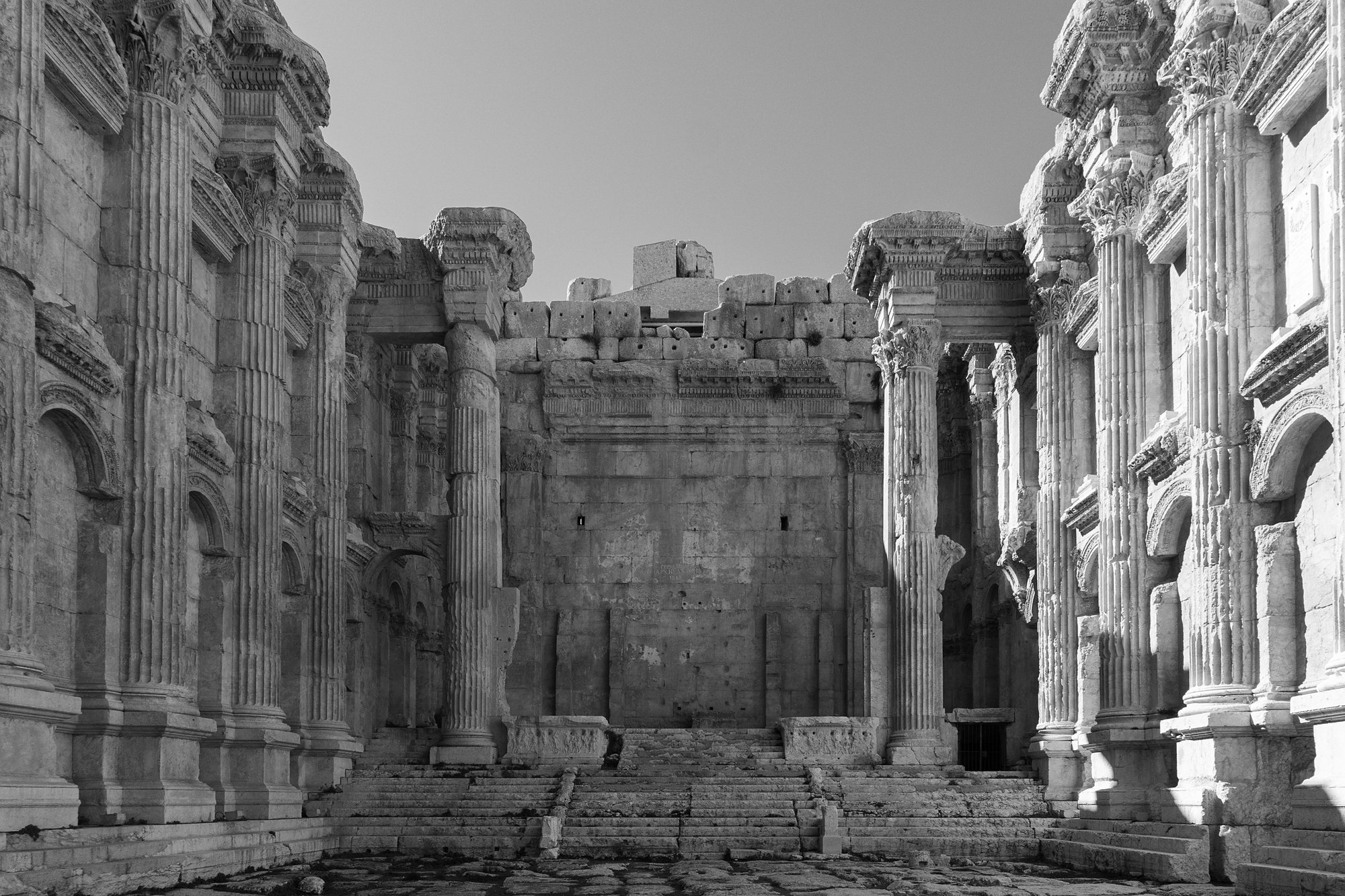 The columns of the Temple of Bacchus at Baalbek