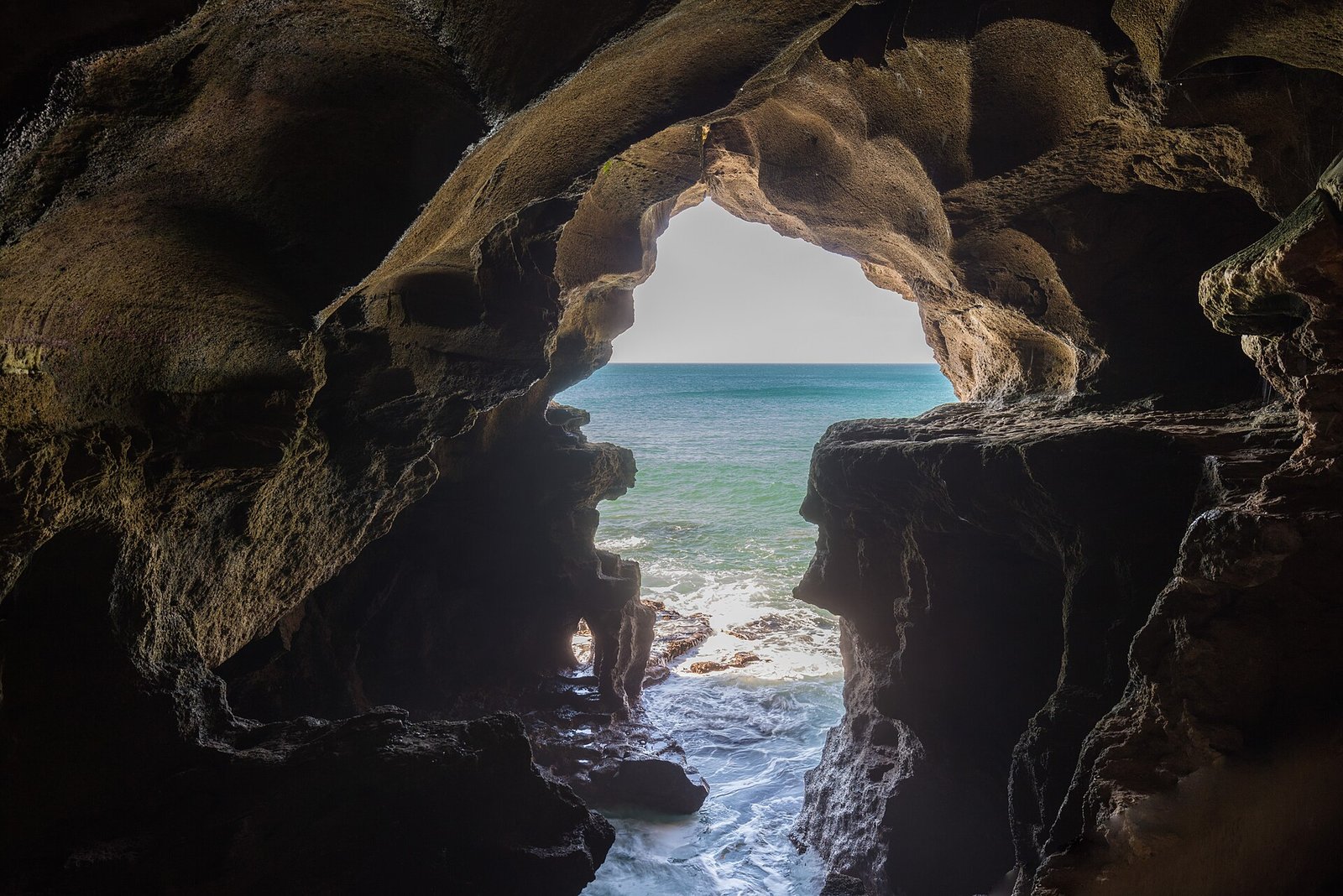 The Atlantic seen through the Africa-shaped sea opening of the Caves of Hercules at Cape Spartel, near Tangier.