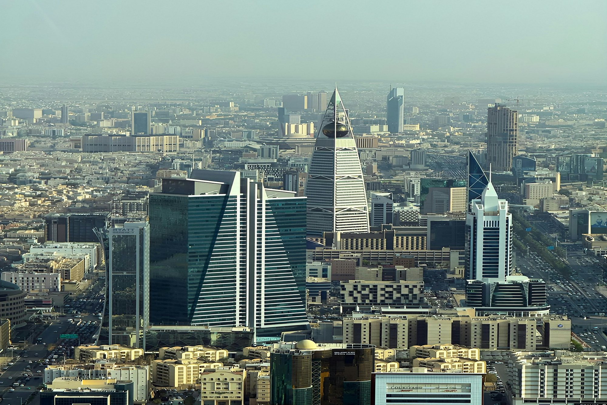 The Al Faisaliah Tower above the towers of Riyadh