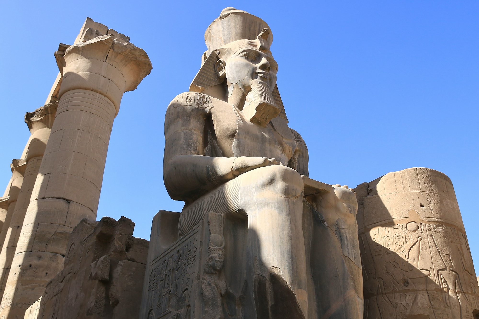 The seated colossus of Ramesses II at Luxor Temple