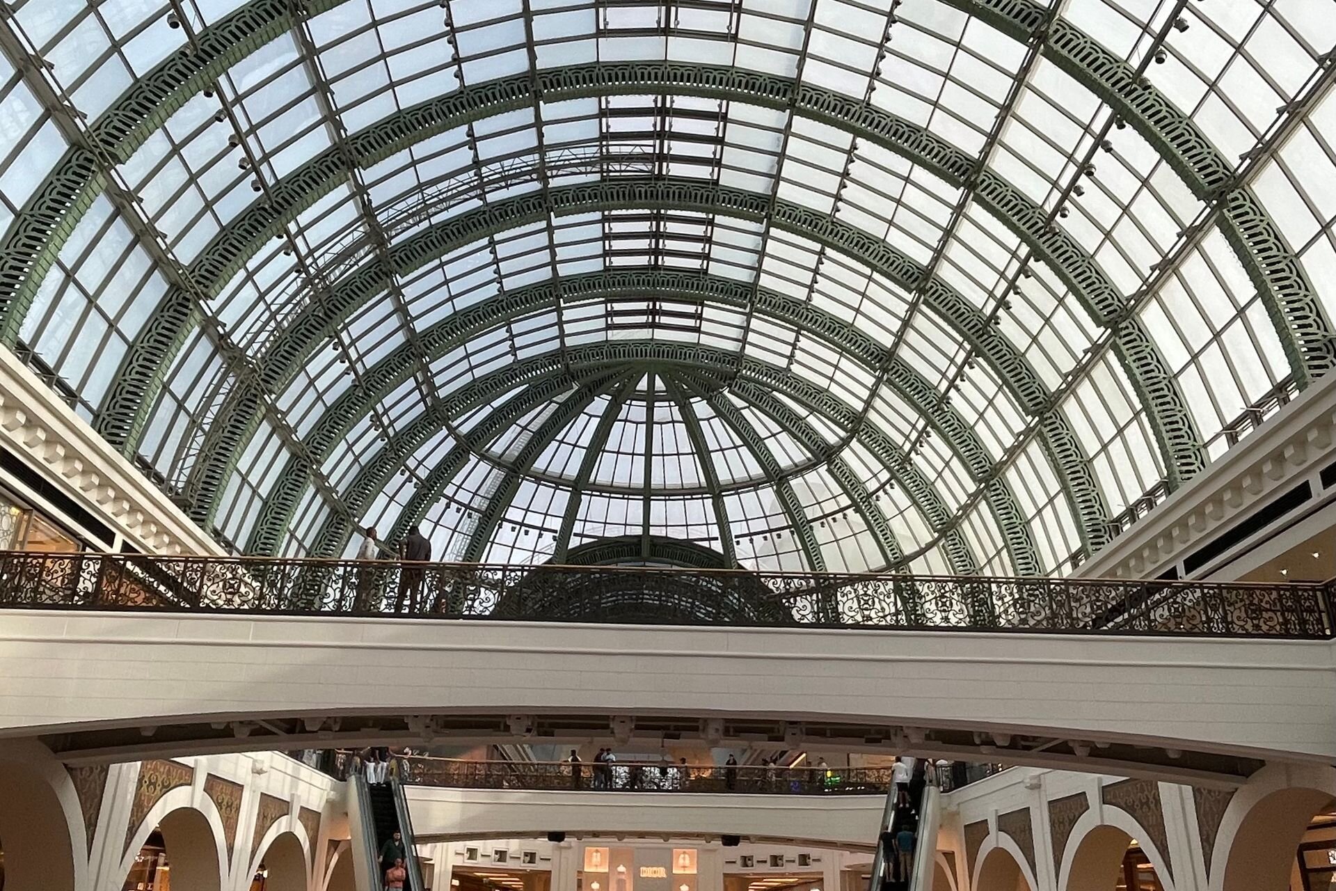 The great glass dome and galleries of Mall of the Emirates, Dubai