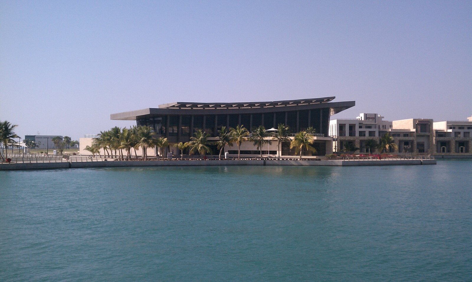 The cantilevered library of KAUST on the Red Sea shore at Thuwal, Saudi Arabia