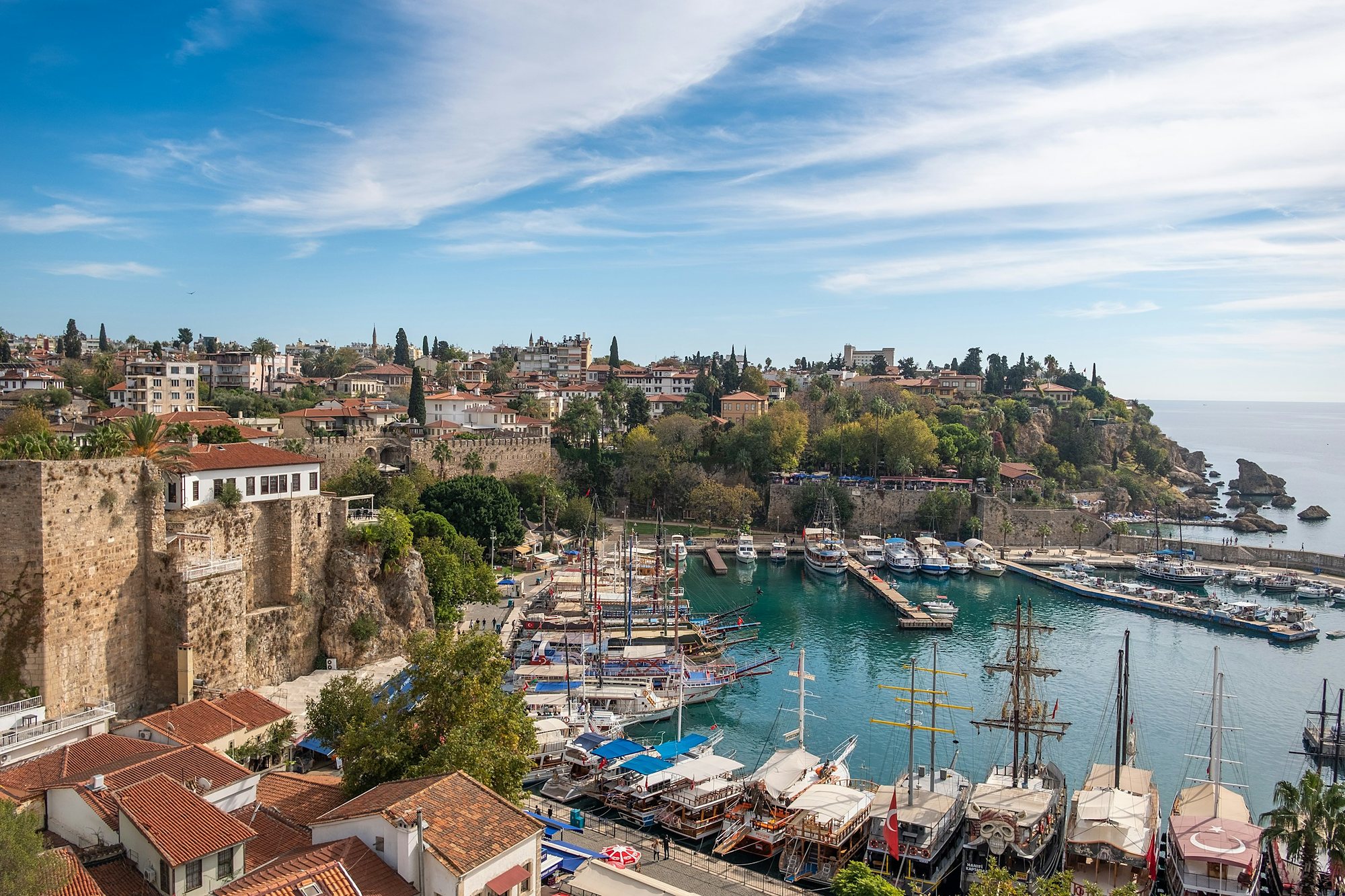 The old harbor of Kaleici in Antalya on the Turkish Riviera