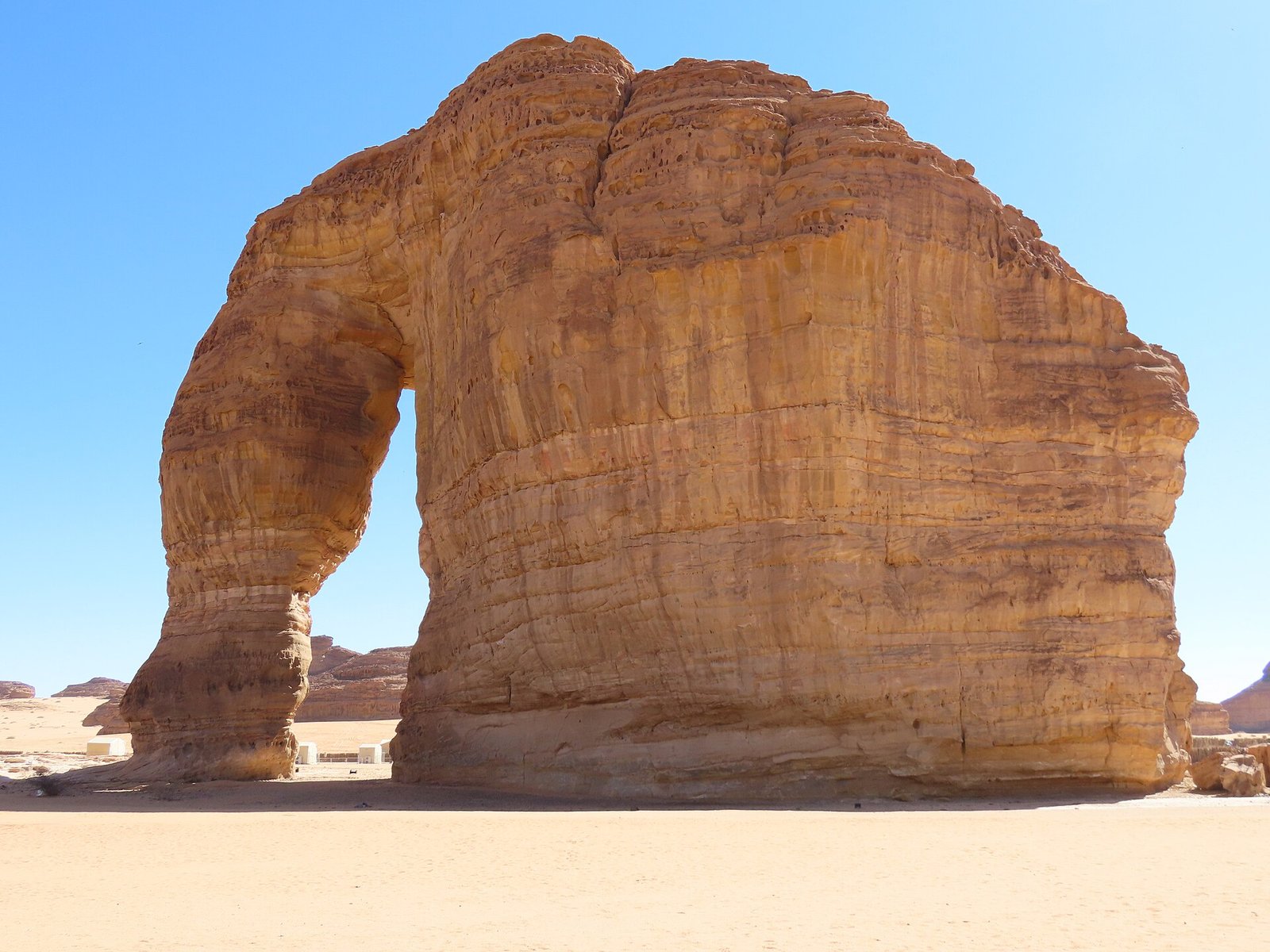 Elephant Rock, a towering sandstone arch in the desert of AlUla, Saudi Arabia