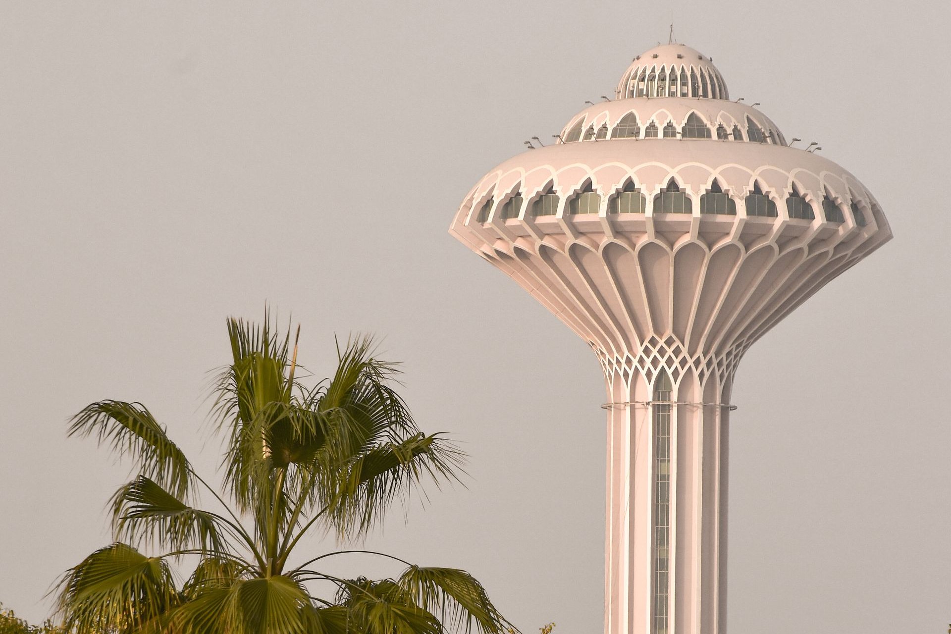 The Khobar Water Tower above the corniche park, Saudi Arabia