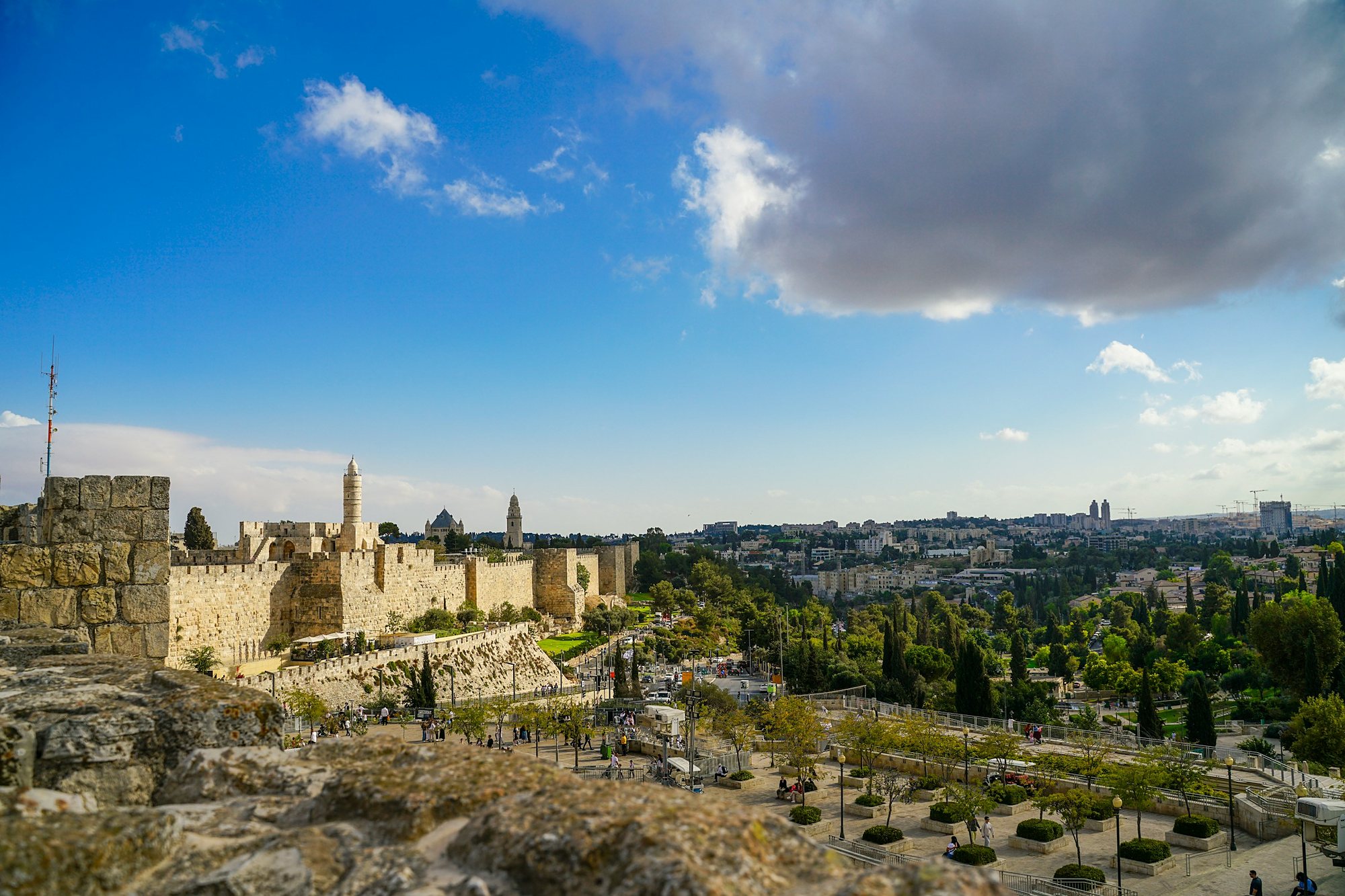 The Old City walls and the Tower of David in Jerusalem