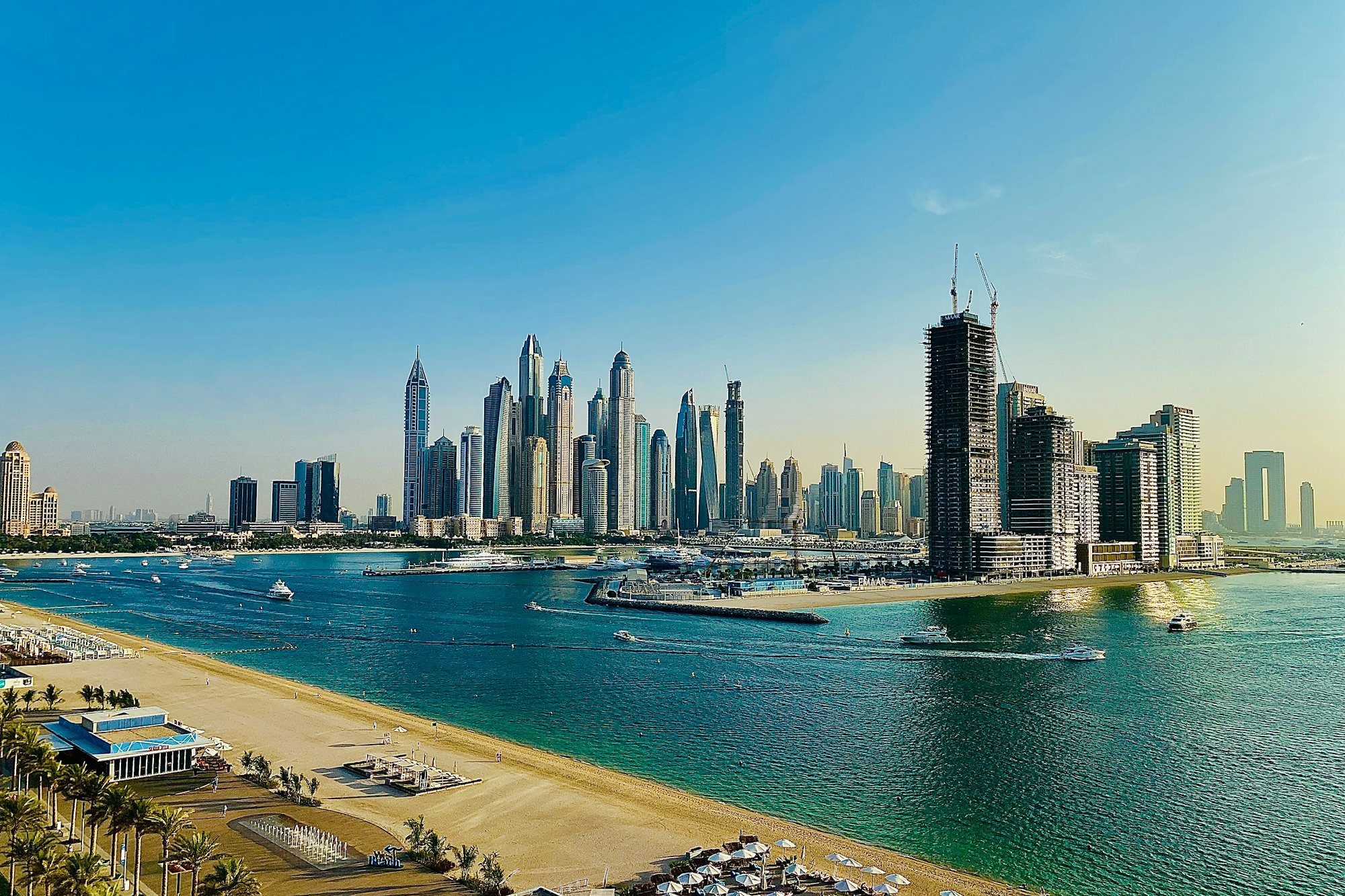 Dubai Marina y la playa desde Palm Jumeirah
