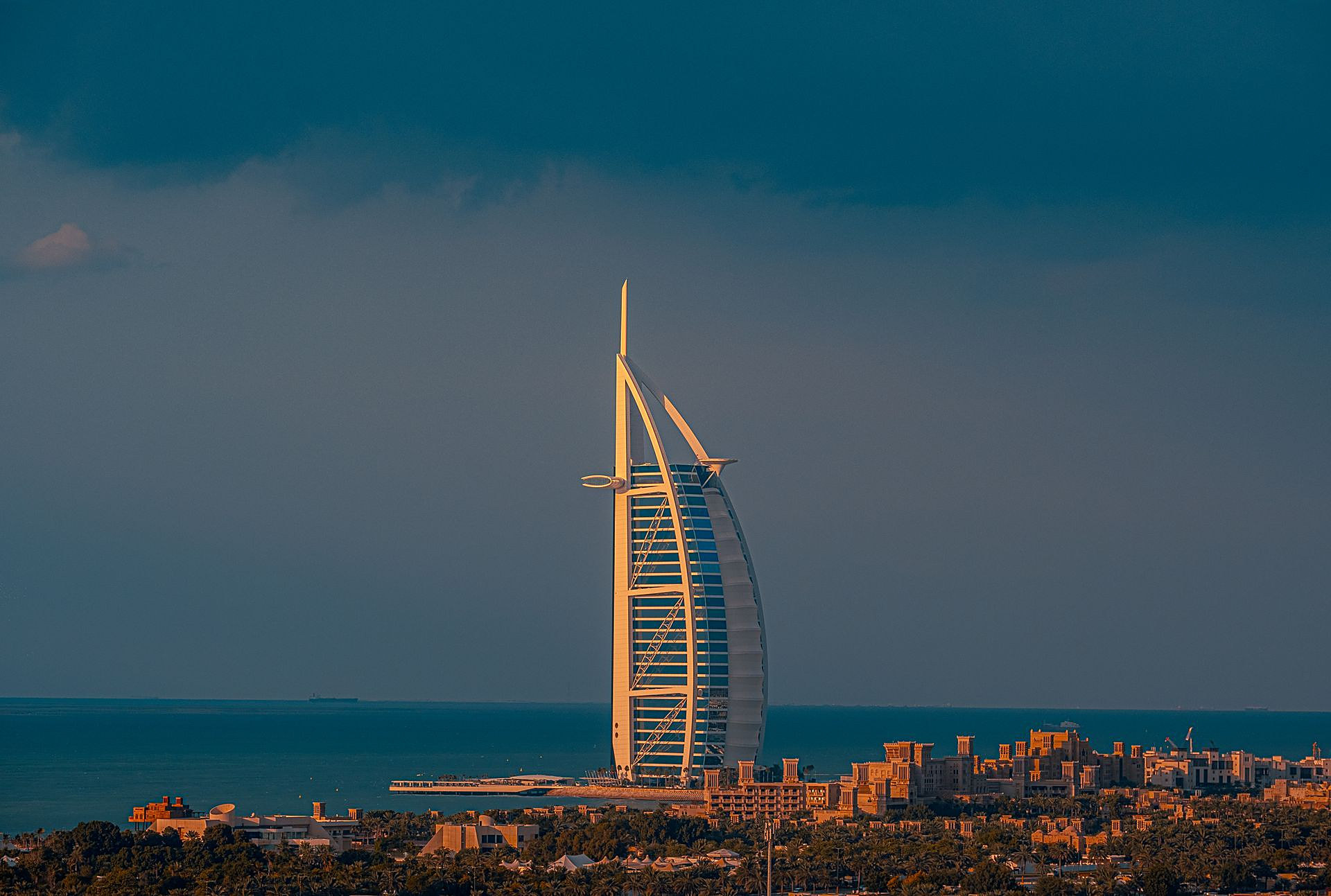 Burj Al Arab at golden hour, Dubai